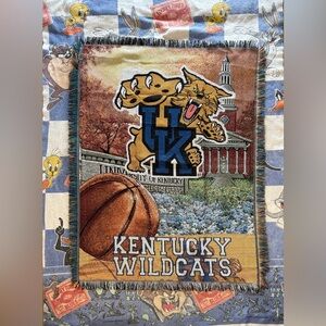 Vintage Kentucky wildcats basketball tapestry blanket